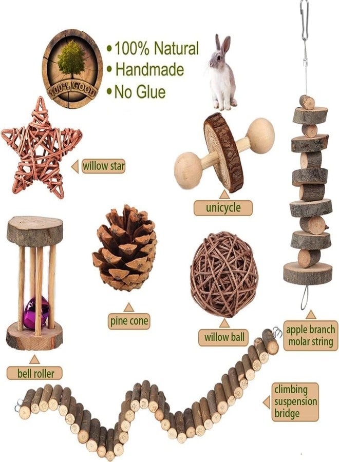 BBjinronjy Hamster Accessories - Guinea Pig & Chinchilla Chew Toys - Suspension Bridge Set - Willow Ball & Stuff for Dwarf Syrian Chinchillas & Gerbils - Image 3